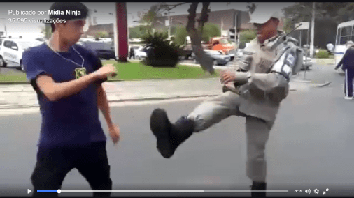 Polícia bate em Estudante
