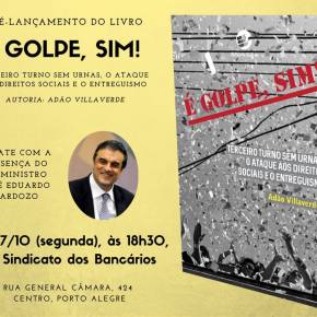 EX-MINISTRO EDUARDO CARDOZO EM PORTO ALEGRE PARA PRÉ-LANÇAMENTO DO LIVRO “É GOLPE SIM”, DE ADÃO&nbsp;VILLAVERDE