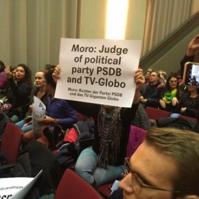 Moro é vaiado e repudiado na Alemanha, ao falar sobre Lava Jato e a foto com&nbsp;Aécio
