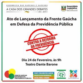 Frente Gaúcha em Defesa da Previdência será lançada na Assembléia Legislativa do&nbsp;RS