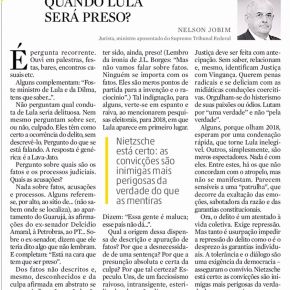 Nelson Jobim escreve contundente artigo em defesa de&nbsp;Lula