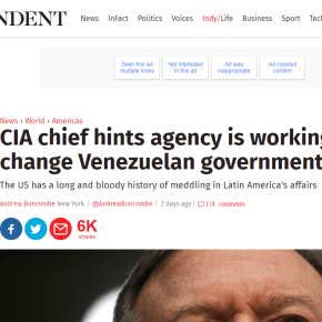 Diretor da CIA confessa que EUA dão suporte a golpistas na&nbsp;Venezuela