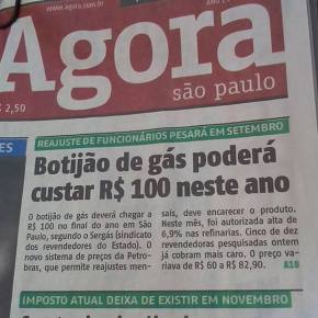 Bujão de gás custará R$ 100,00 até o fim do ano. É o povo pagando o golpe&nbsp;!!