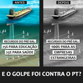 Ó Pré-Sal antes e depois: Uma didática imagem sobre a Educação e a Saúde, antes e depois do&nbsp;golpe