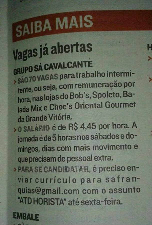 Trabalho intermitente