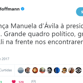 Gleisi Hoffmann saúda candidatura de Manuela pelo PCdoB:”Grande quadro político,Grande&nbsp;Mulher!”