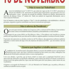 Século 21? Greves e manifestações contra a Legalização do Trabalho Escravo ocorrem no dia 10 de&nbsp;novembro