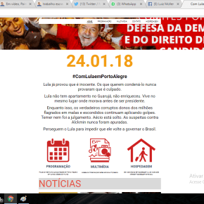 Já esta no ar a Página #ComLulaemPoA com informações sobre  programação,hospedagem e&nbsp;notícias