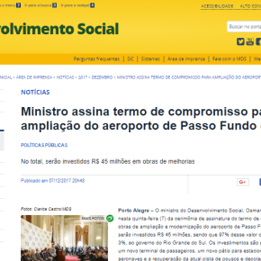 Ministro do MDS tira dinheiro da Assistência Social mas se compromete a investir R$ 45 milhões em&nbsp;Aeroporto