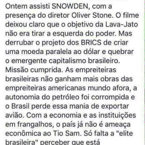 Snowden e Lava Jato: objetivo era acabar com os&nbsp;BRICs