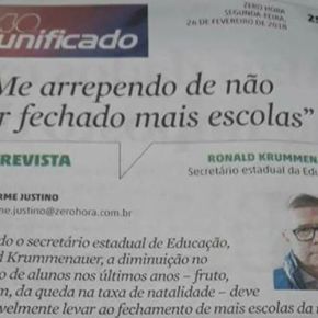 Secretário de Educação se arrepende…de não ter fechado mais escolas (PQP, PMDB ou&nbsp;PSDB?)