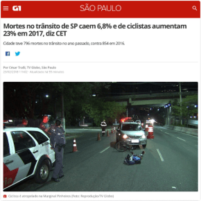 Macabra matemática tucana: Morte de ciclistas subiu 23% em São Paulo…mas mortes no trânsito caem&nbsp;6,8%