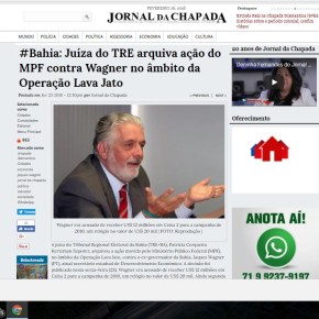 Depois do TRE/BA arquivar ação do MPF, Jacques Wagner é vitima de ataque da golpista Lava&nbsp;Jato