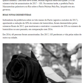 Porque Sobem ano a ano os números da violência em&nbsp;Pelotas?