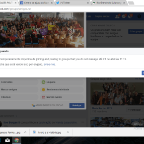 A escancarada censura do facebook a postagens com opinião diferente do dono&nbsp;dele