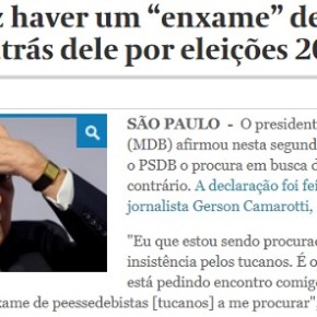 TUCANOS ESTÃO TÃO POR BAIXO QUE ATÉ TEMER CHUTA&nbsp;ELES