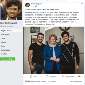 Depois de defender agressões a quem pensa diferente, Ana Amélia adere ao fascista&nbsp;MBL