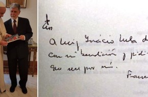 Papa Francisco manda mensagem a Lula por escrito através do Chanceler Celso&nbsp;Amorim