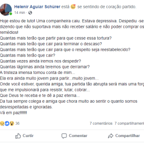 Tragédia: Parcelamento continuo de salários pode ter motivado suicídio de professora no&nbsp;RS