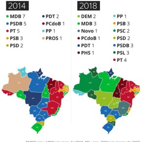 PT supera MDB e governará maior numero de estados. PT também tem a maior Bancada no&nbsp;Congresso