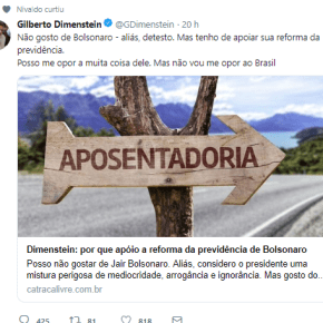 Dimenstein defende acabar com aposentadoria e previdência Pública para que não “haja caos”… para&nbsp;banqueiros