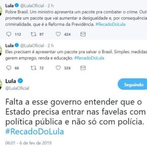GUEDES CRIA POBRES E MORO CUIDA DE MATÁ-LOS, DIZ LULA EM SEU&nbsp;TWITTER
