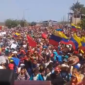 Venezuela: milhares de indígenas fazem manifestação contra a invasão imperialista na fronteira com a&nbsp;Colômbia