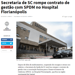 EMPRESA SELECIONADA POR MARCHEZAN PARA A SAÚDE, FOI BANIDA DE SANTA&nbsp;CATARINA