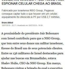 TECNOLOGIA DE INVASÃO DE CELULARES VEIO EM AVIÃO MILITAR ISRAELENSE E NÃO DE&nbsp;ARARAQUARA