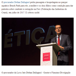 Lava Jato é movida a propina: Dallagnol cobrou R$ 30 mil mais estadia no Beach Park por&nbsp;palestras