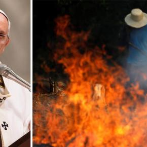 Papa pede ajuda para conter surto incendiário de Bolsonaristas na&nbsp;Amazônia