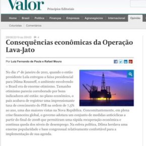 Valor Econômico diz que consequências econômicas da Lava Jato são milhões de desempregados e bilhões de reais&nbsp;perdidos