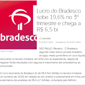 Matemática macabra: Enquanto pobreza emiséria aumentam, lucro de Banco cresce 20% no&nbsp;trimestre