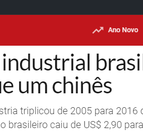 Vergonha: Trabalhador industrial brasileiro já ganha menos do que um&nbsp;chinês