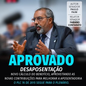 Comissão do Senado aprova mudança de regime previdenciário para&nbsp;aposentados