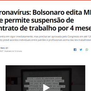 TRABALHADORES BRASILEIROS VÃO TER QUE DECIDIR ENTRE A SUA SAÚDE OU GANHAR&nbsp;SALÁRIO