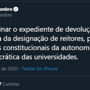 URGENTE!! ALCOLUMBRE DEVOLVE MP 979 DOS REITORES BIÔNICOS E DA DITADURA NAS&nbsp;UNIVERSIDADES