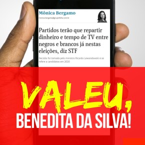 Por iniciativa da Deputada Benedita Da Silva, verba específica pra candidaturas negras já vale em 2020, garante&nbsp;STF