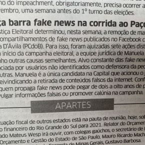 Justiça determina a remoção de 23 mil fake news contra Manuela D’avila das Redes Sociais só nesta&nbsp;Semana