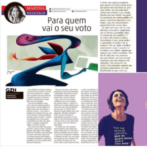 Em artigo, Martha Medeiros pede voto para jovem que “melhorará cotidiano de quem vive com muito mais aperto que&nbsp;nós”