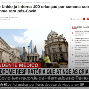 Reino Unido já tem 100 crianças internadas por semana com síndrome&nbsp;pós-Covid