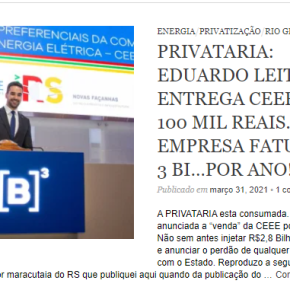 Privataria no RS: CVM abrirá INVESTIGAÇÃO contra CEEE por omissão na divulgação de&nbsp;informações