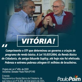STF manda Governo cumprir a Lei e pagar RENDA BÁSICA que deverá cobrir gastos com alimentação, saúde e&nbsp;educação