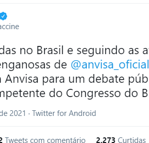 ANVISA MENTE, DIZ FABRICANTE DA SPUTNIK V E PEDE DEBATE PÚBLICO PARA&nbsp;PROVAR
