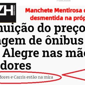 Por Privatização da Carris e demissão de milhares de Cobradores, Zero Hora chantageia vereadores em&nbsp;manchete