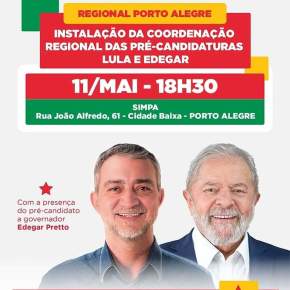 #VamosJuntosPeloBrasil e pelo Rio Grande com Lula e Edegar Pretto. Vem junto, participar&nbsp;!