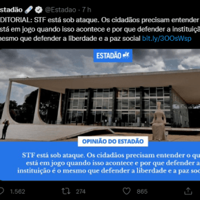 Os Cidadãos precisam compreender que o Estadão também é responsável pelo ataque que hoje é contra o&nbsp;STF