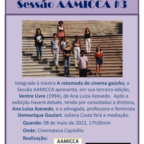 Filme VENTRE LIVRE terá Sessão comentada na Cinemateca Capitólio no Domingo, dia 8/5, dia das&nbsp;mães