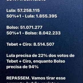 Se eu, tu e cada militante virar um voto por dia, Lula ganha a eleição. A matemática da vitória é politica na&nbsp;veia!
