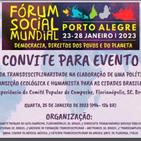 Experiência do Comitê Popular do Campeche (Florianópolis) será pauta de Evento no Fórum Social Mundial/Porto&nbsp;Alegre